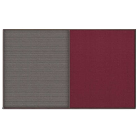 United Visual Products Triple Door Radius Corkboard, 96"x48", Hea, UV7016RC-SATIN-MEDGRY UV7016RC-SATIN-MEDGRY